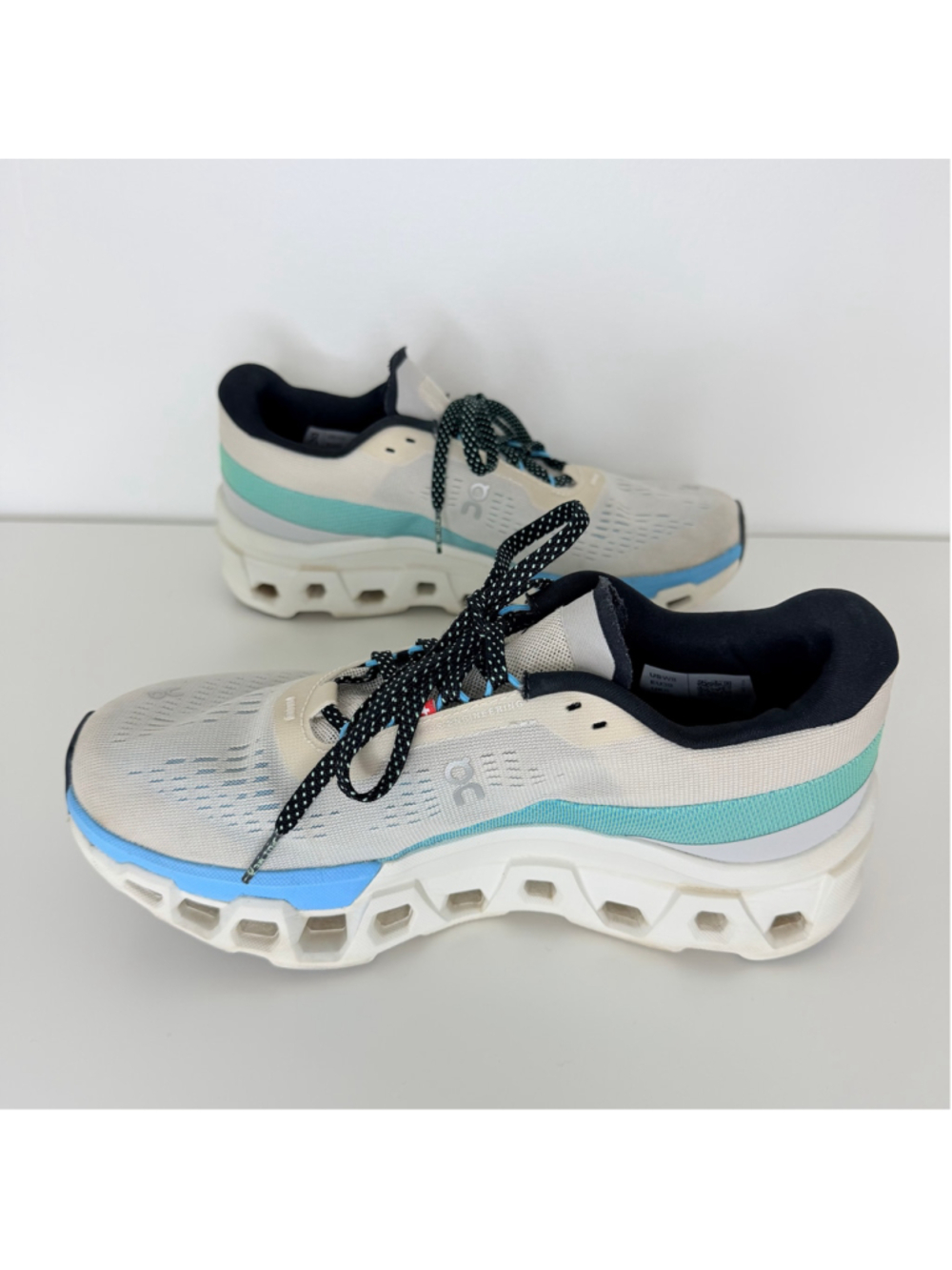 On Running Cloudmonster Sneakers Women's Size 8 Cream Horizon Blue Running Shoe - Picture 5 of 14
